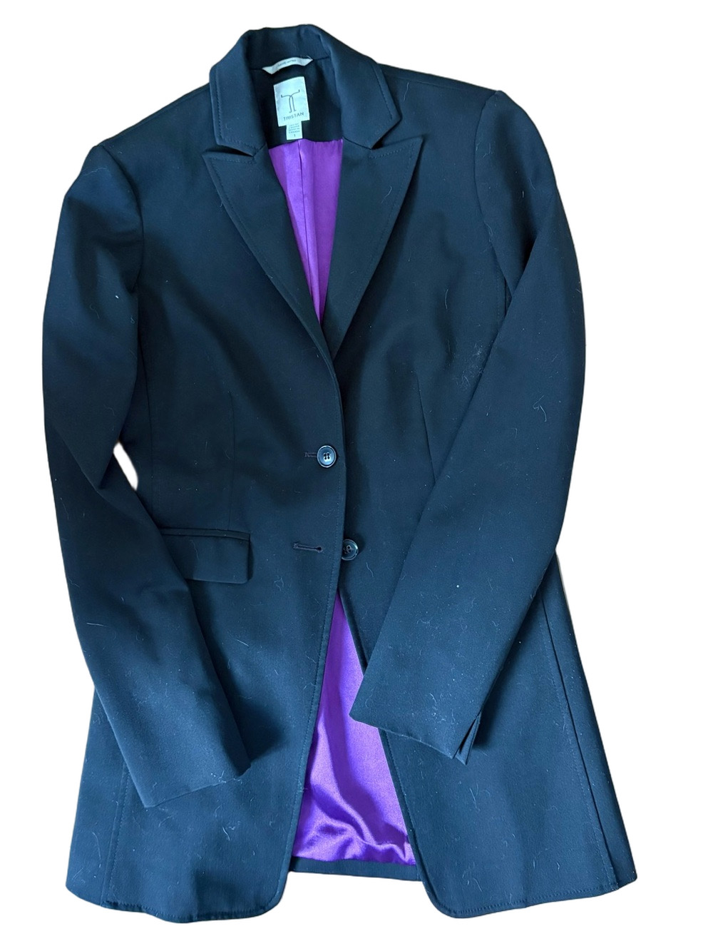 Tristan Black Tailored Blazer with Purple Lining